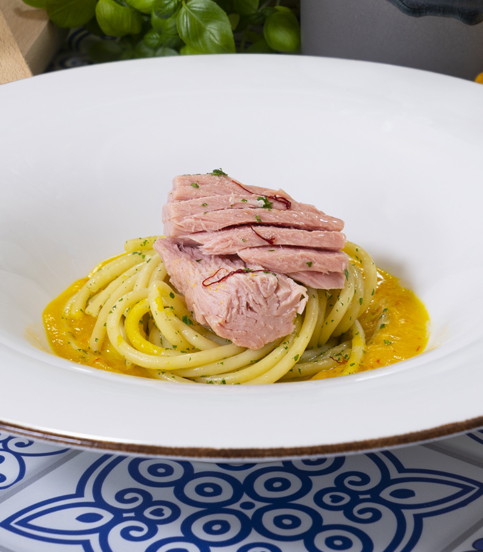 Bucatini aux poireaux et au safran