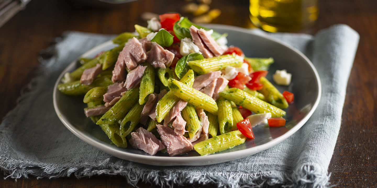 Pâtes au pesto et au thon