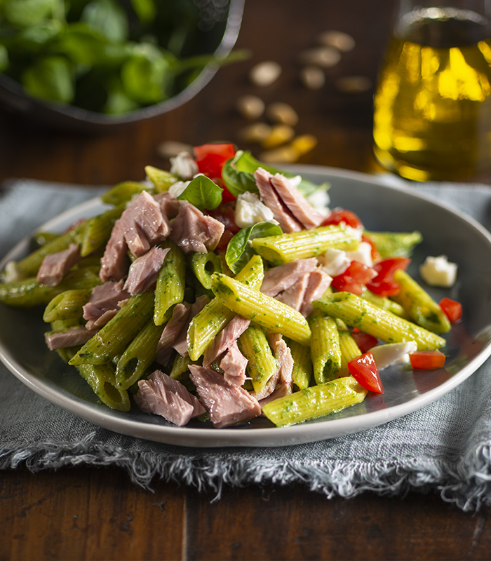 Pâtes au pesto et au thon